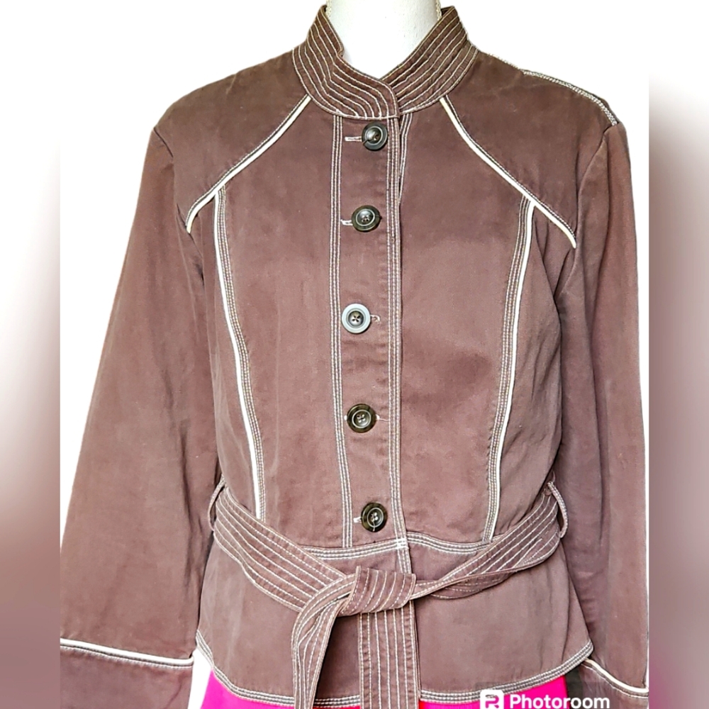 Massimo Vintage XXL Brown Cotton Button With a Belt.